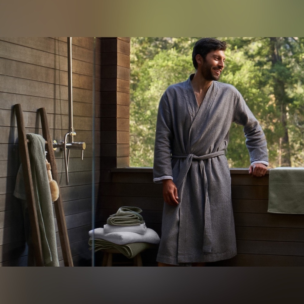 COYUCHI MEDITERRANEAN ORGANIC COTTON ROBE - MODERN bathrobe